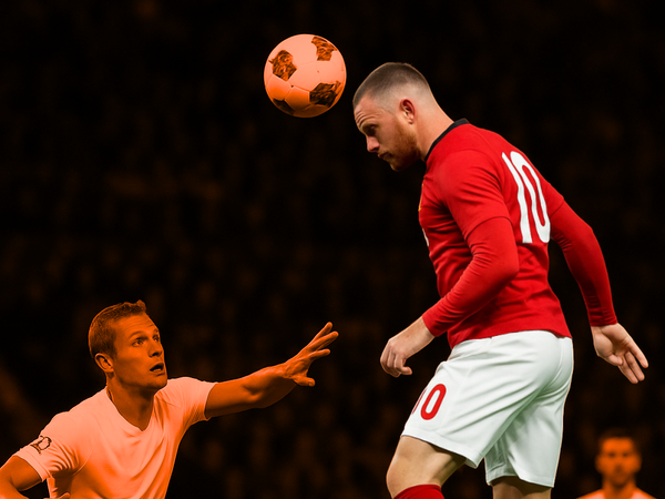 Jugador de fútbol rematando de cabeza en un partido 